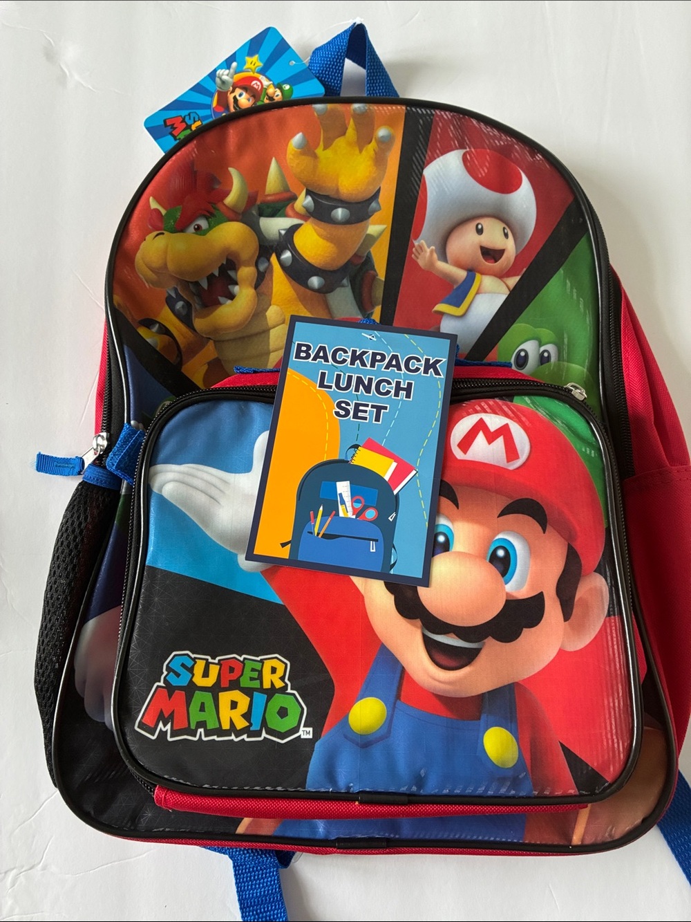 Super Mario Backpack / Lunch Set - New